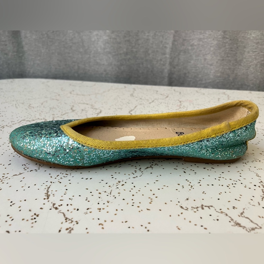 Mini Boden Sparkly Glitter Ballet Flats - Size 29 EU, Little Kids' 11.5 US -AQUA - Picture 9 of 15